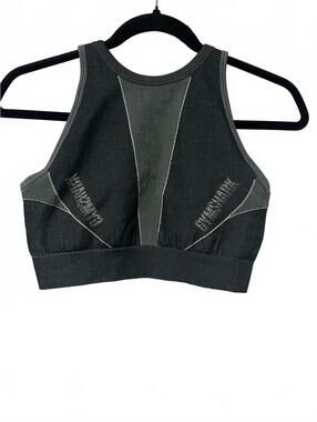 Gymshark Charcoal Gray High-Neck Seamless Sports Bra